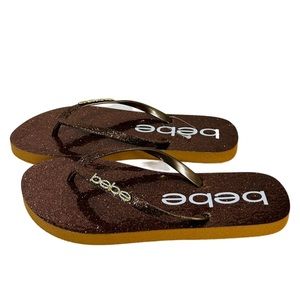 Bebe Flip flops Size 9Us (New never used).